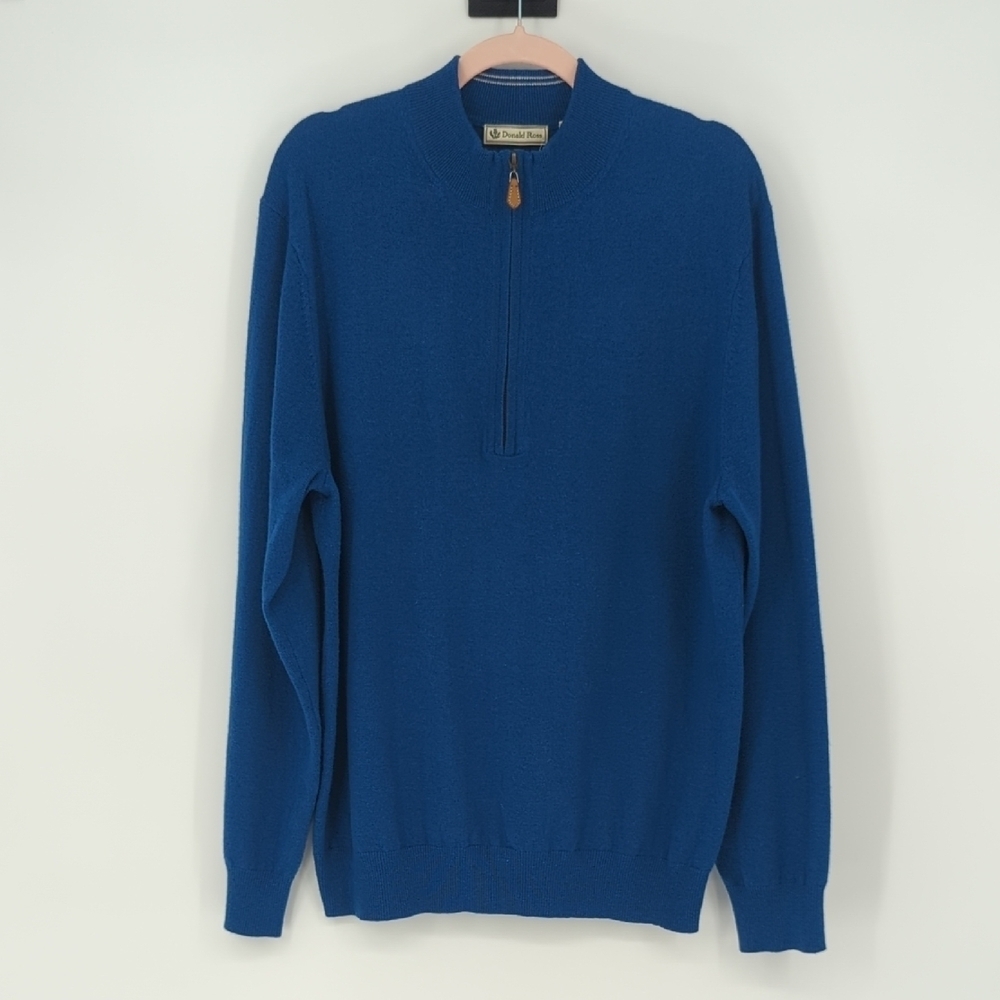 Donald Ross Half Zip Lambswool Sweater L preppy classic Business casual winter